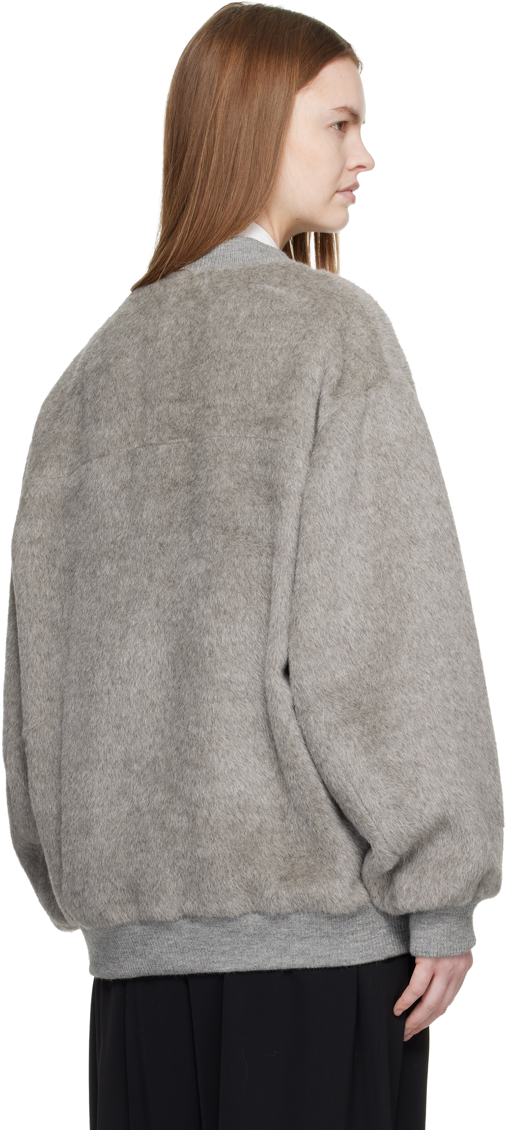 SSENSE Exclusive Gray Brushed Bomber Jacket