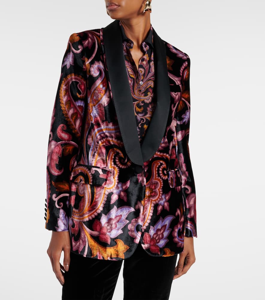 Paisley velvet blazer