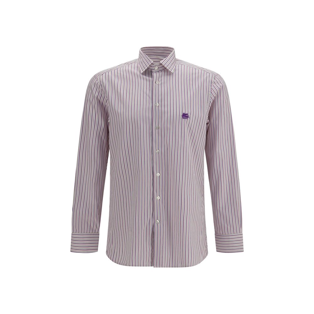 Striped Cotton Shirt — Purple