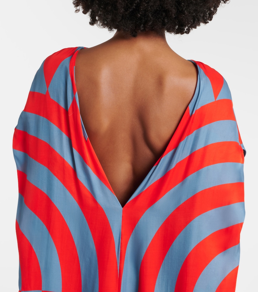 Printed satin maxi dress