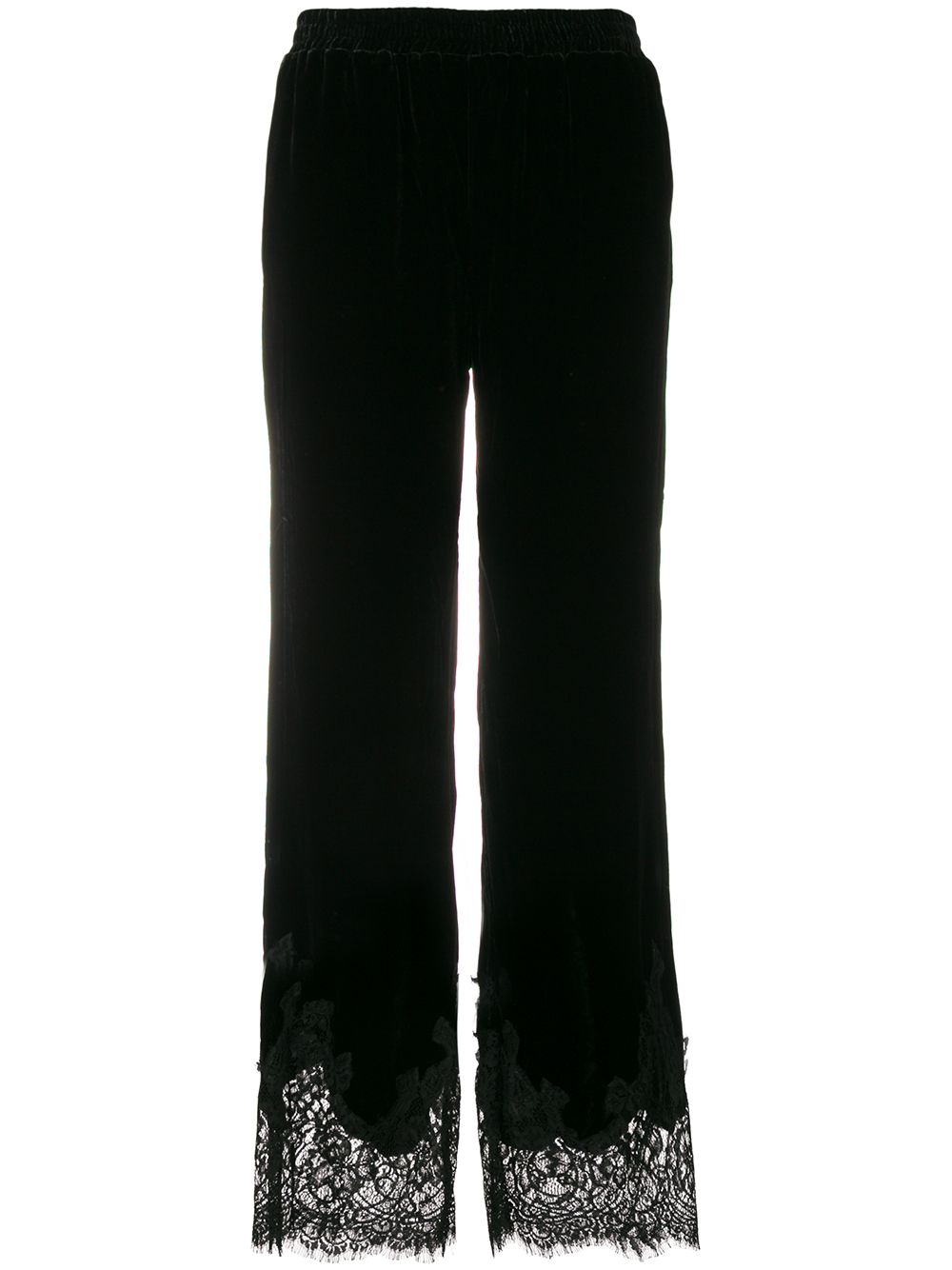 Lace panels track trousers - Black