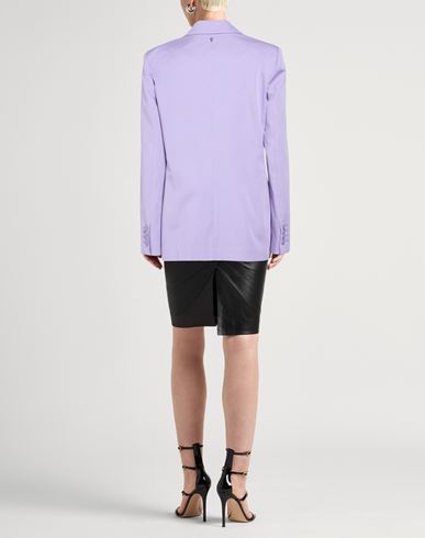 Woman Blazer Lilac Size 6 Cotton, Silk, Elastane
