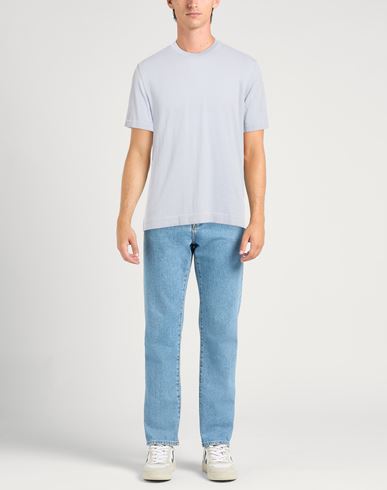 Man Sweater Sky blue Size 42 Cotton