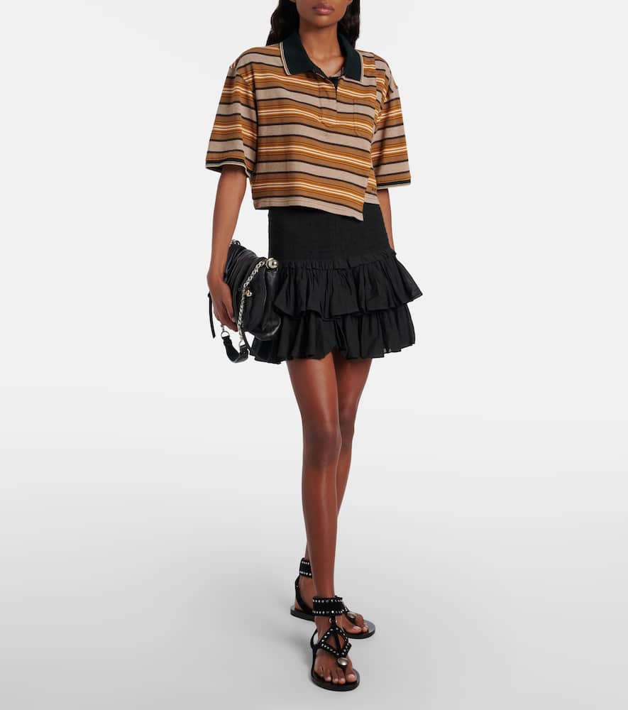 Isalyne striped cotton polo shirt