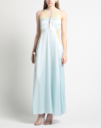 Woman Maxi dress Sky blue Size 8 Polyester, Elastane, Cotton, Polyamide