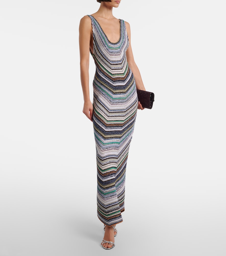 Striped lamé gown
