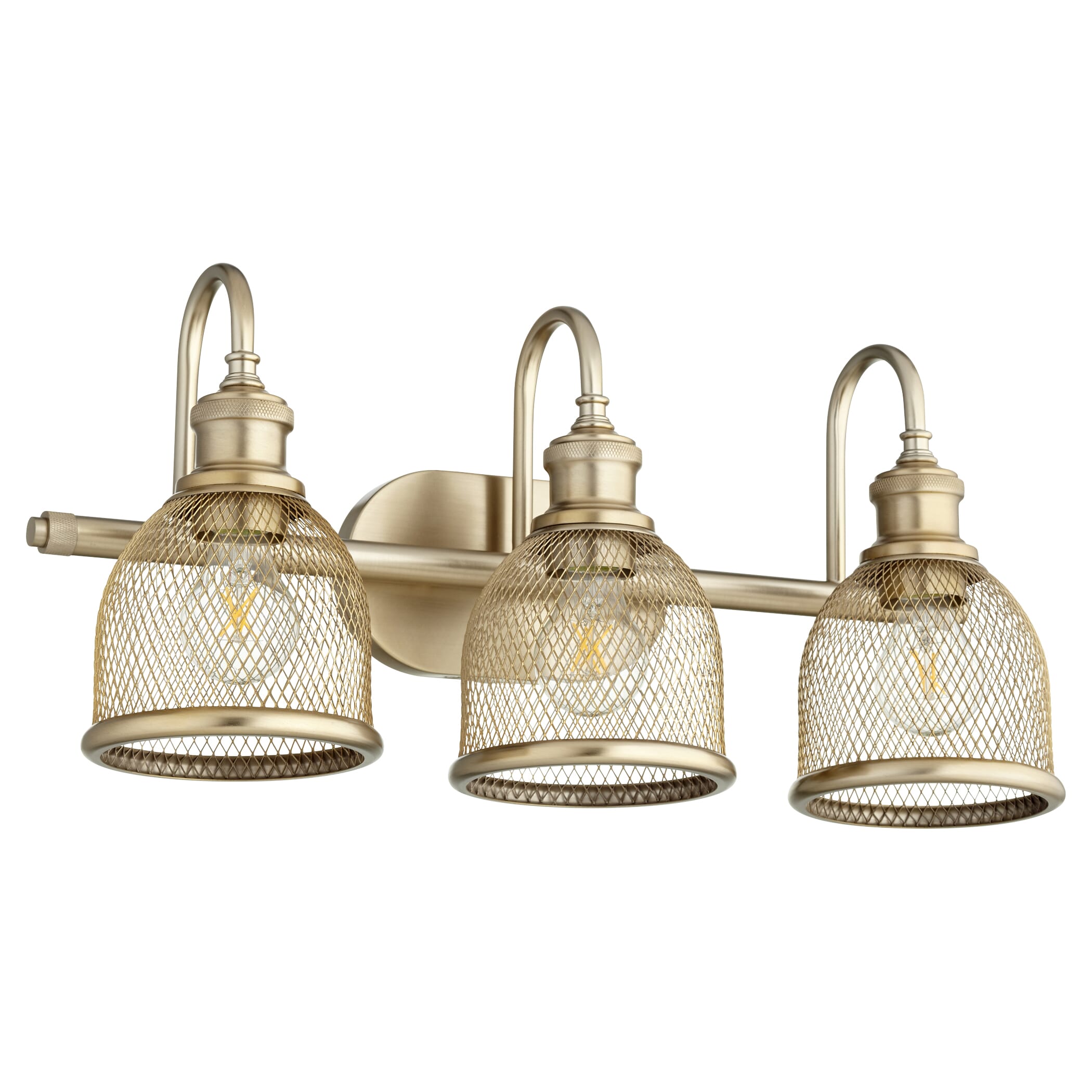 Quorum Omni 3-Light 11" Bathroom Vanity Light in Aged Bra