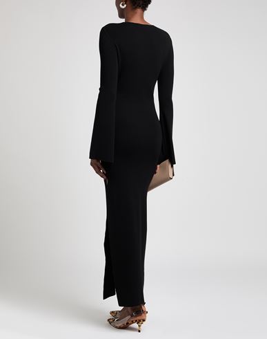 Woman Maxi dress Black Size 4 Viscose, Polyamide, Elastic fibres