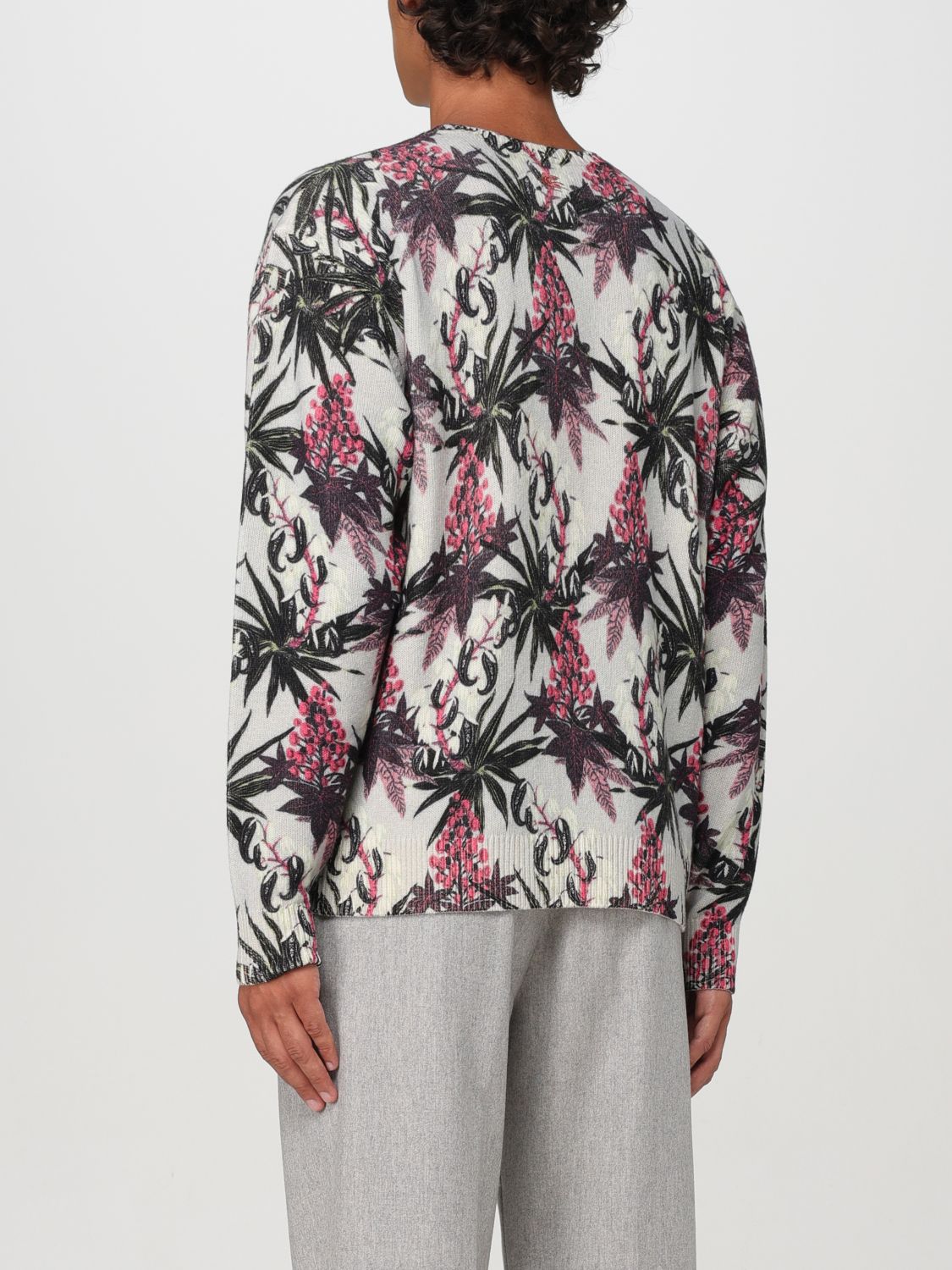 Floral intarsia-knit jumper - Neutrals