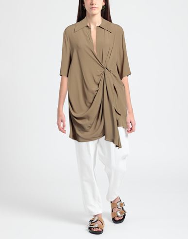 Woman Top Military green Size 6 Acetate, Silk