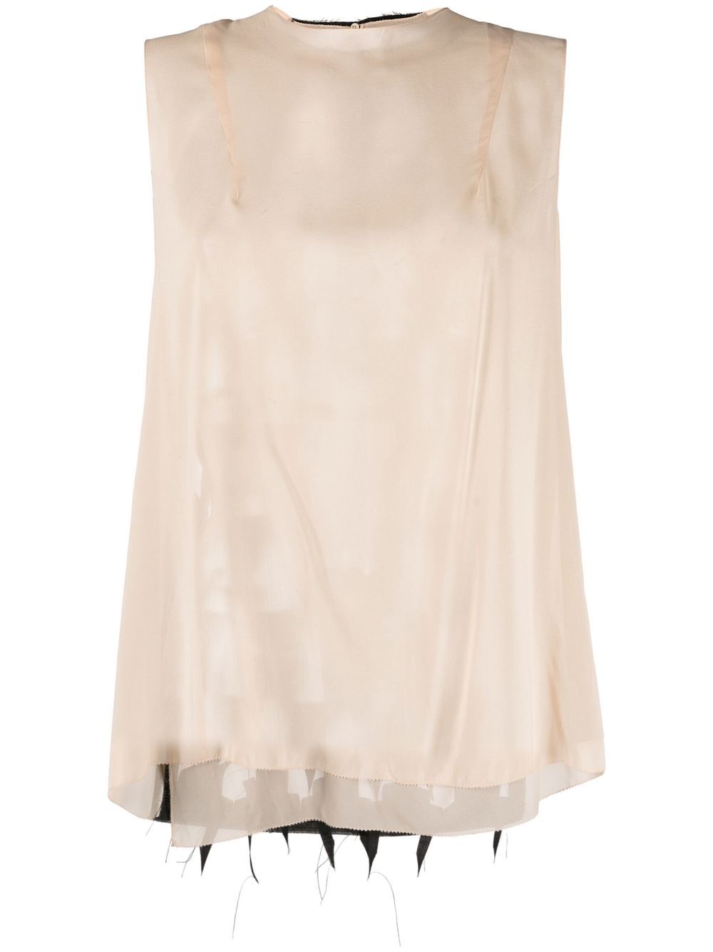 Cut-out detail sleeveless blouse - Neutrals
