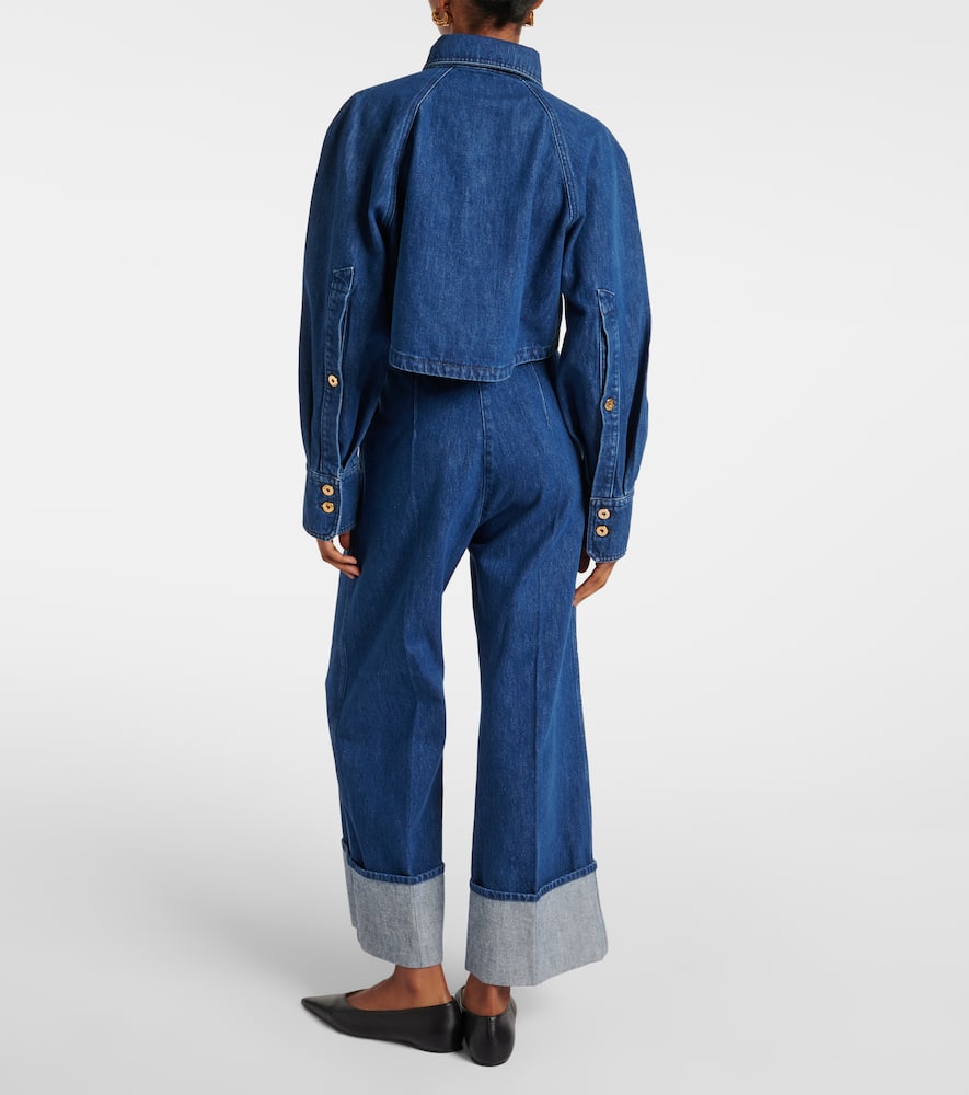 Cropped denim shirt