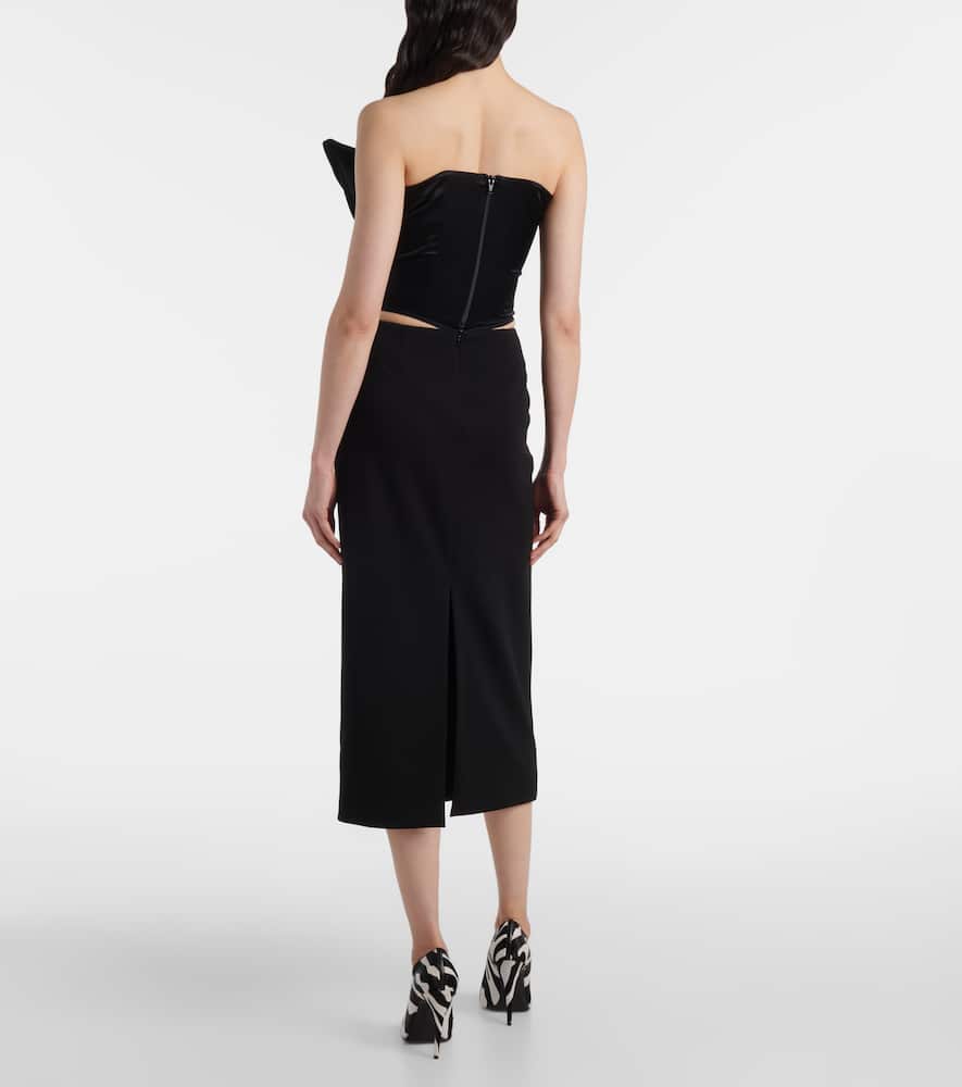 Draped silk-blend satin corset
