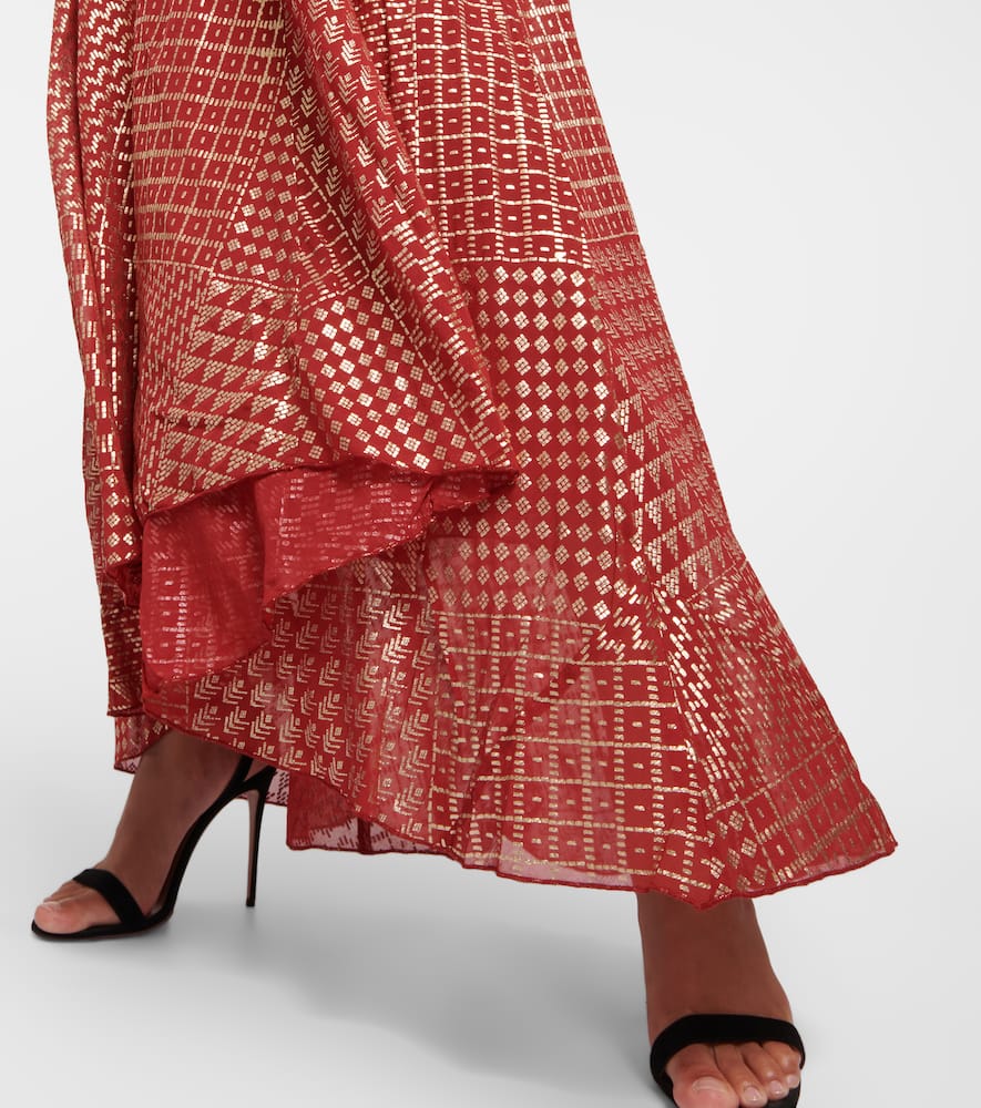 Rixo Samira printed halterneck gown
