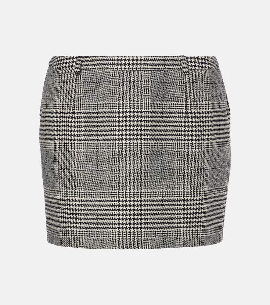 Prince of Wales check wool and cashmere miniskirt
