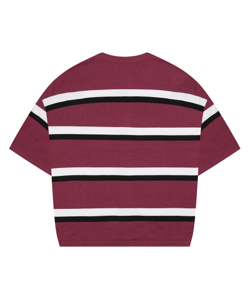 XTK144 Preppy Stripe Short Sleeve Knit Cardigan