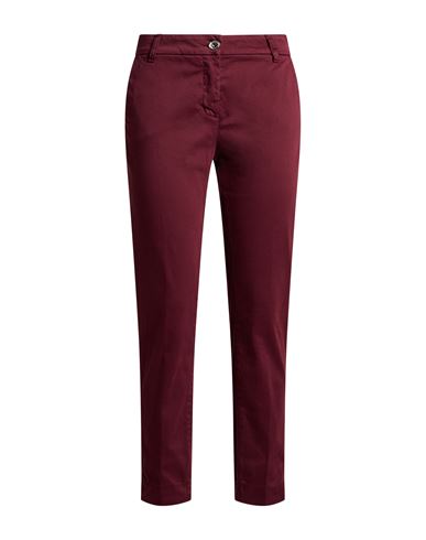 Woman Pants Burgundy Size 12 Cotton, Elastane