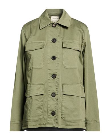 Woman Jacket Military green Size S Cotton, Elastane