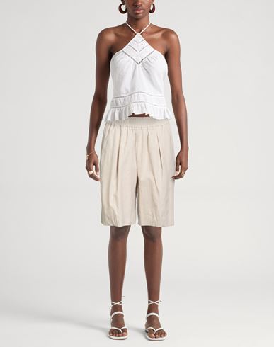 Samsøe Φ Samsøe Woman Shorts & Bermuda Shorts Beige Size S Linen, Polyester, EcoVero viscose, Elastane