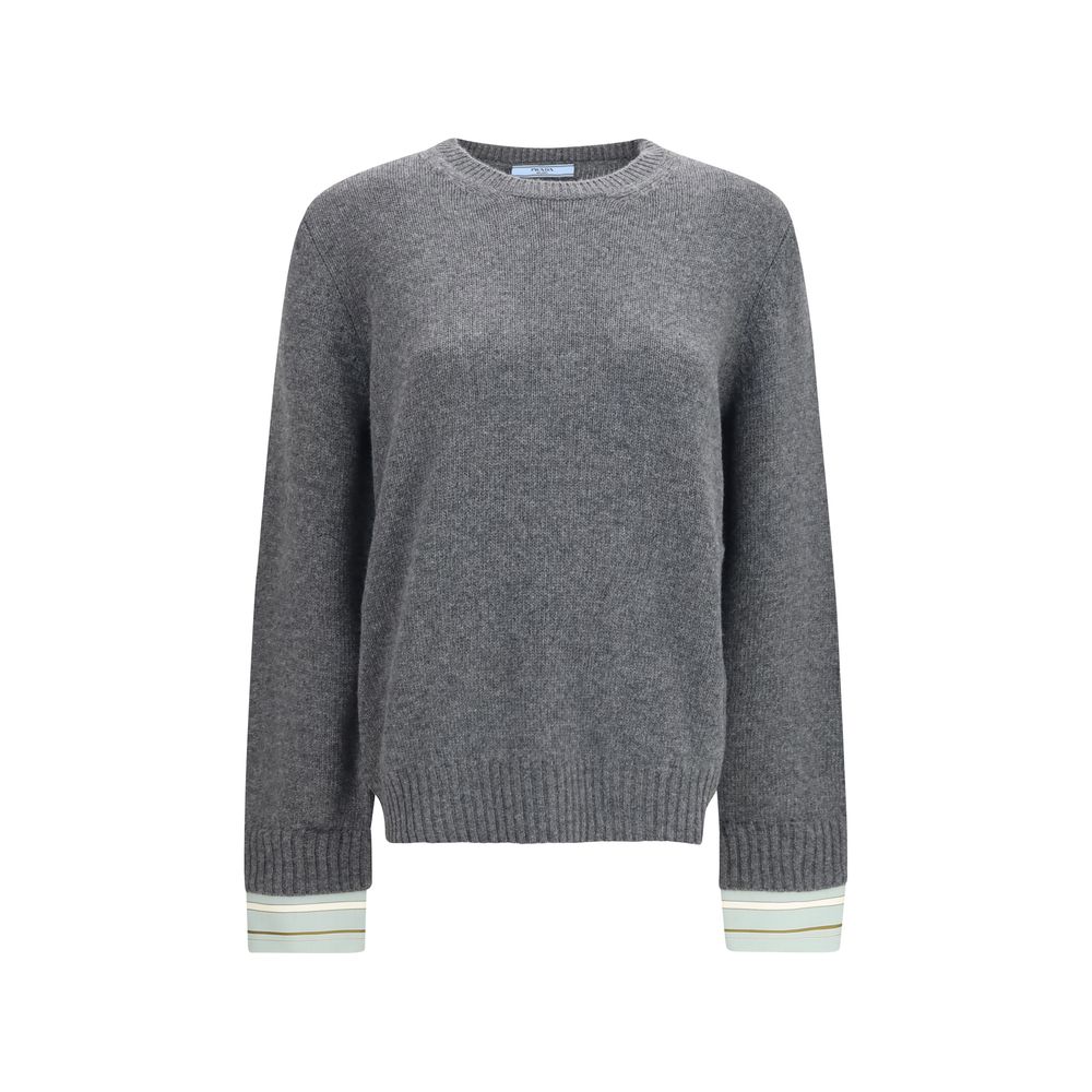 Wool-Blend Crewneck Sweater — Gray