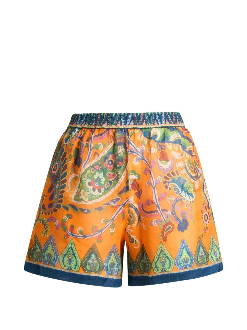 Etro - ramie shorts lightweight paisley pattern