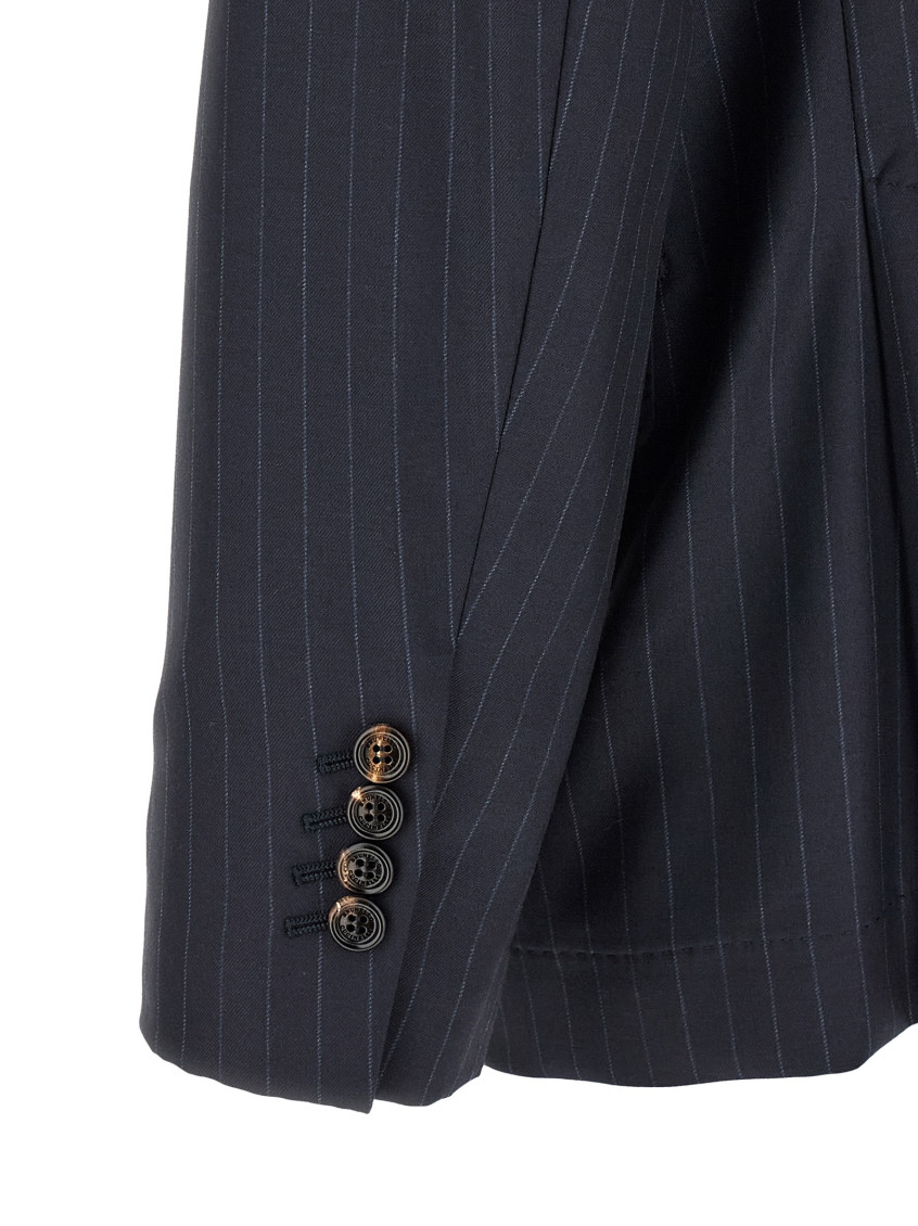 Pinstripe suit jacket - Blue