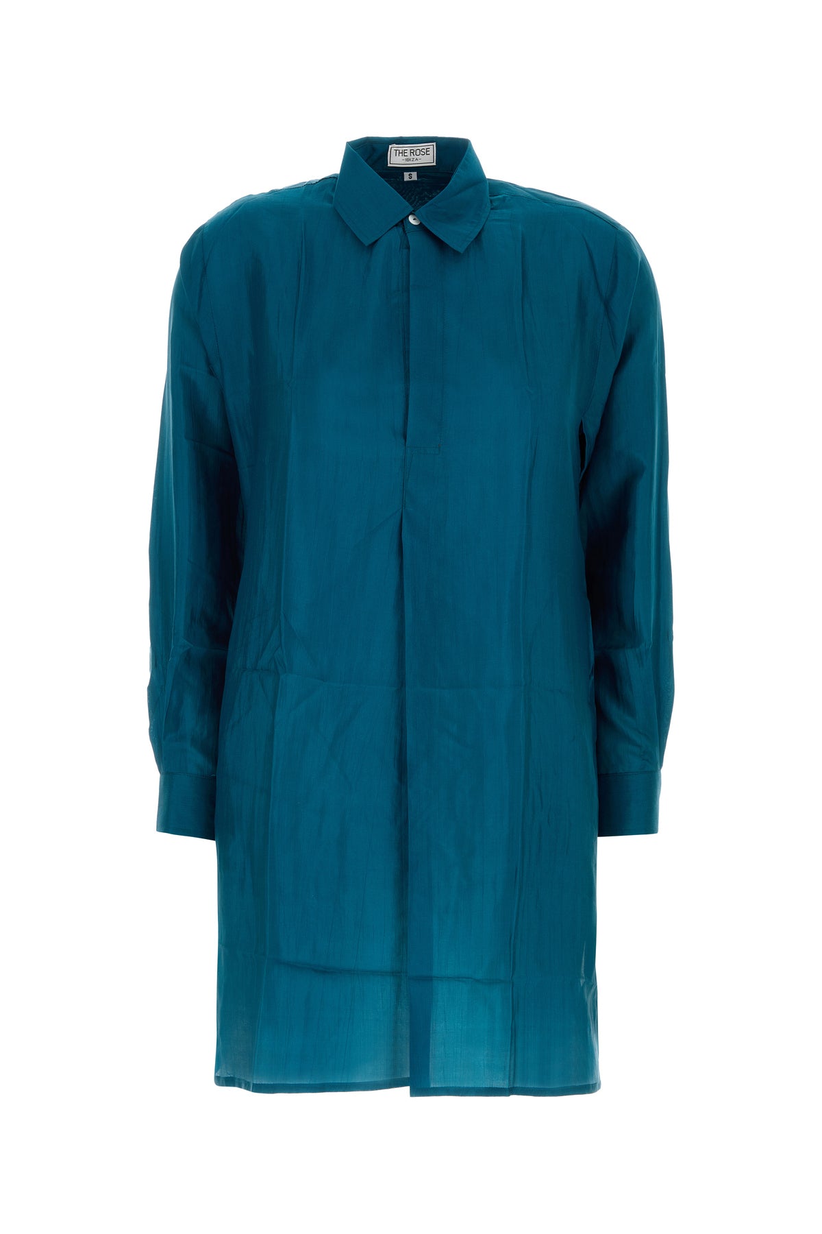 THE ROSE IBIZA Teal green silk Reynal shirt dre