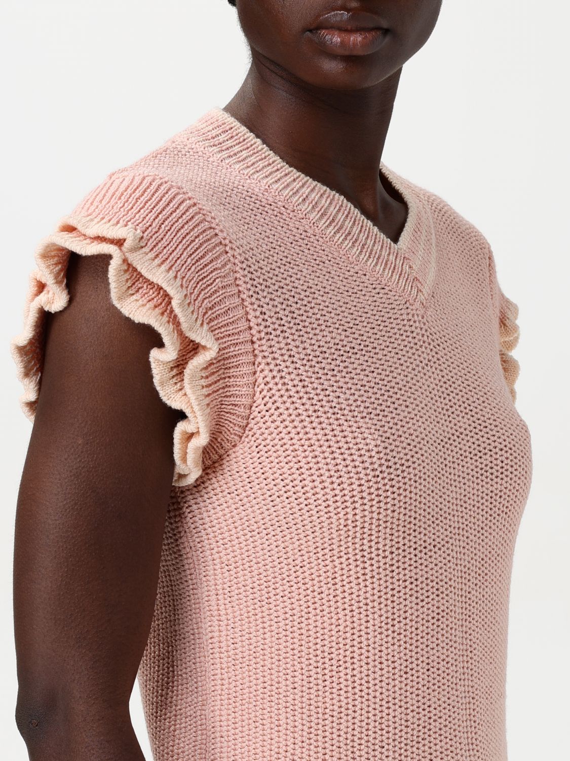 Short-sleeve knitted T-shirt - Pink