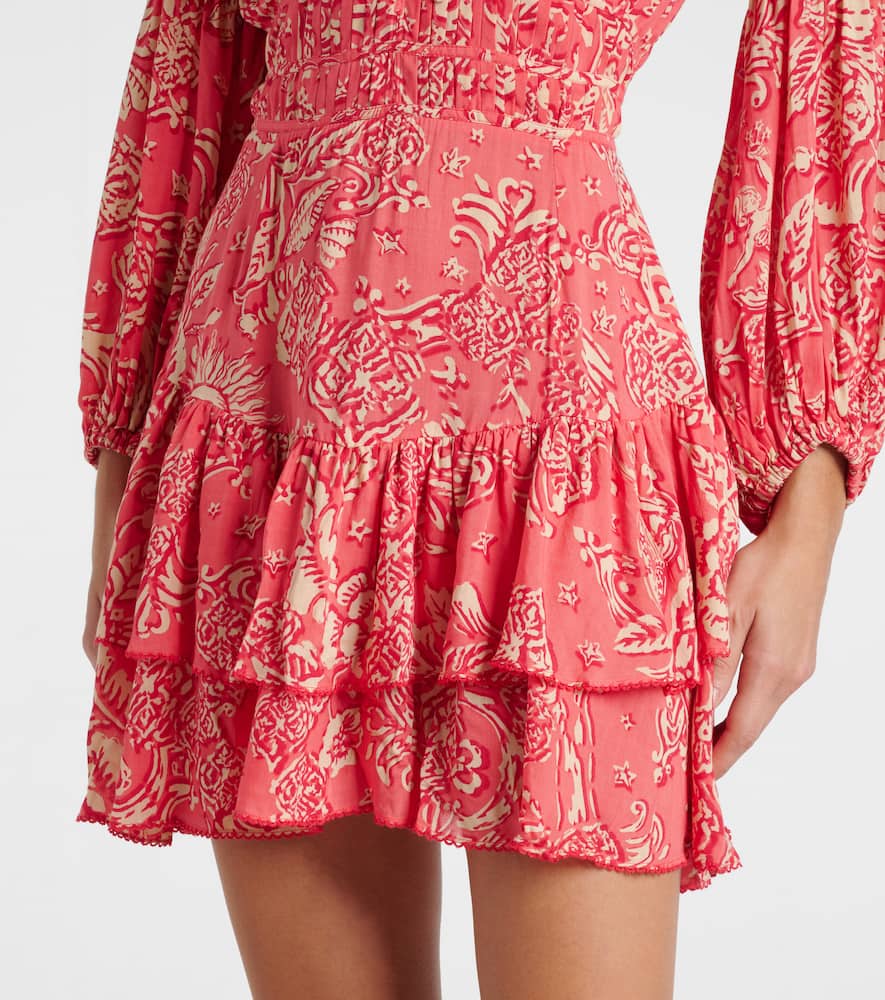 Chiara printed ruffled minidress