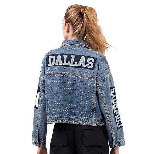 Officially Licensed NFL Dallas Cowboys G34Her Game Ball Denim Jacket