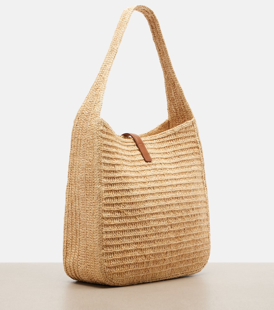 Le 5 à 7 Large raffia shoulder bag