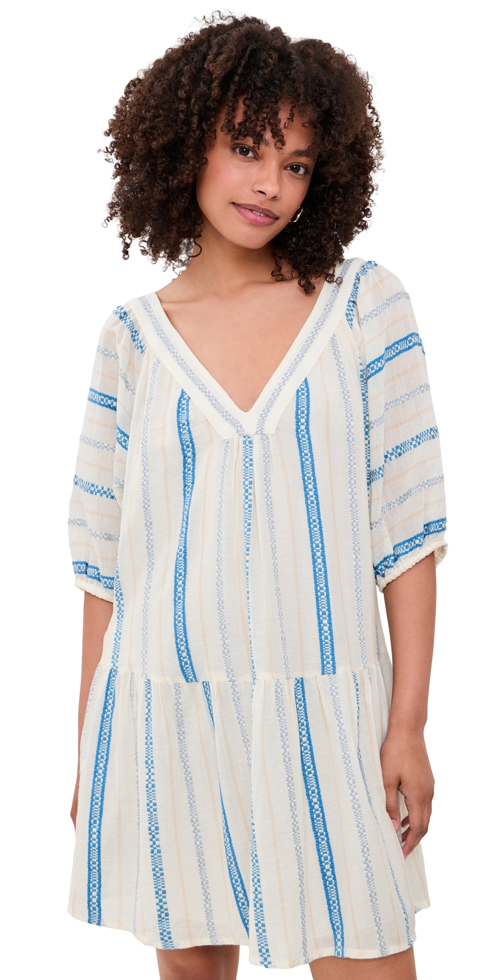 Selita Dress Cream/Blue
