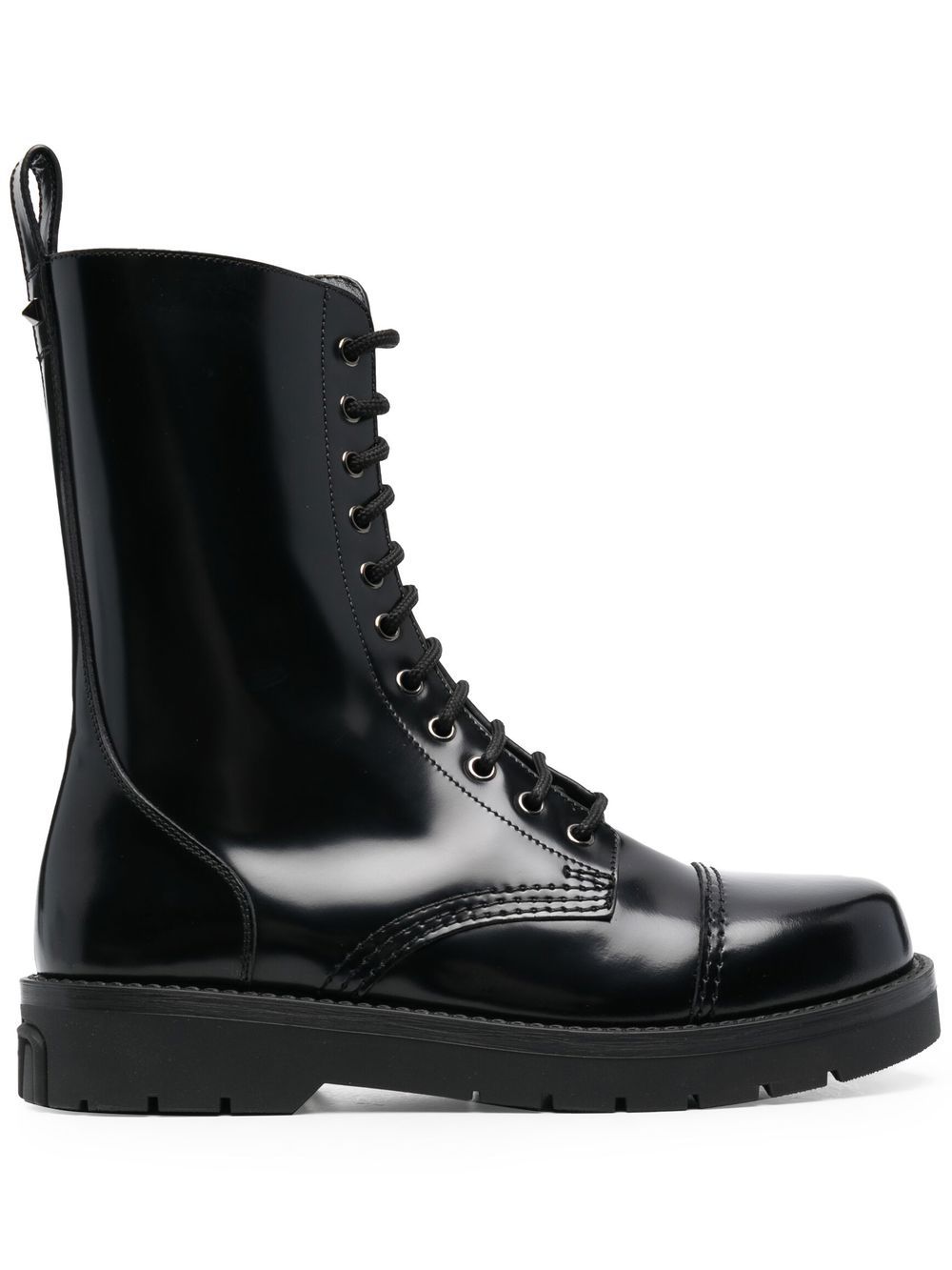 Leather combat boots - Black