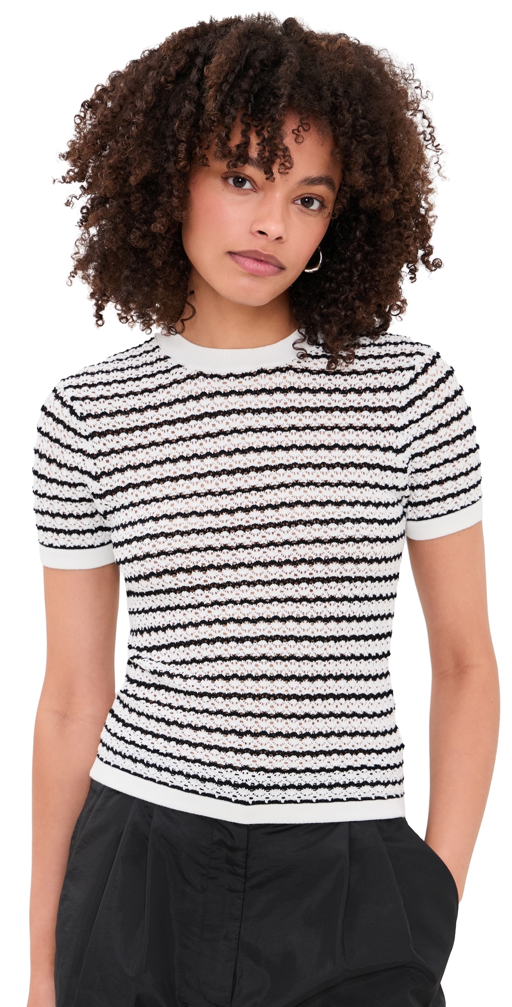 Crochet Baby Tee MILK/BLACK