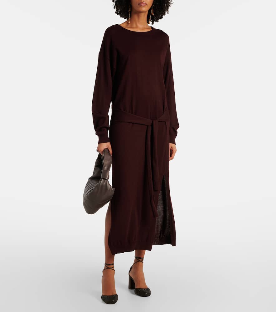 Belted sweater dress