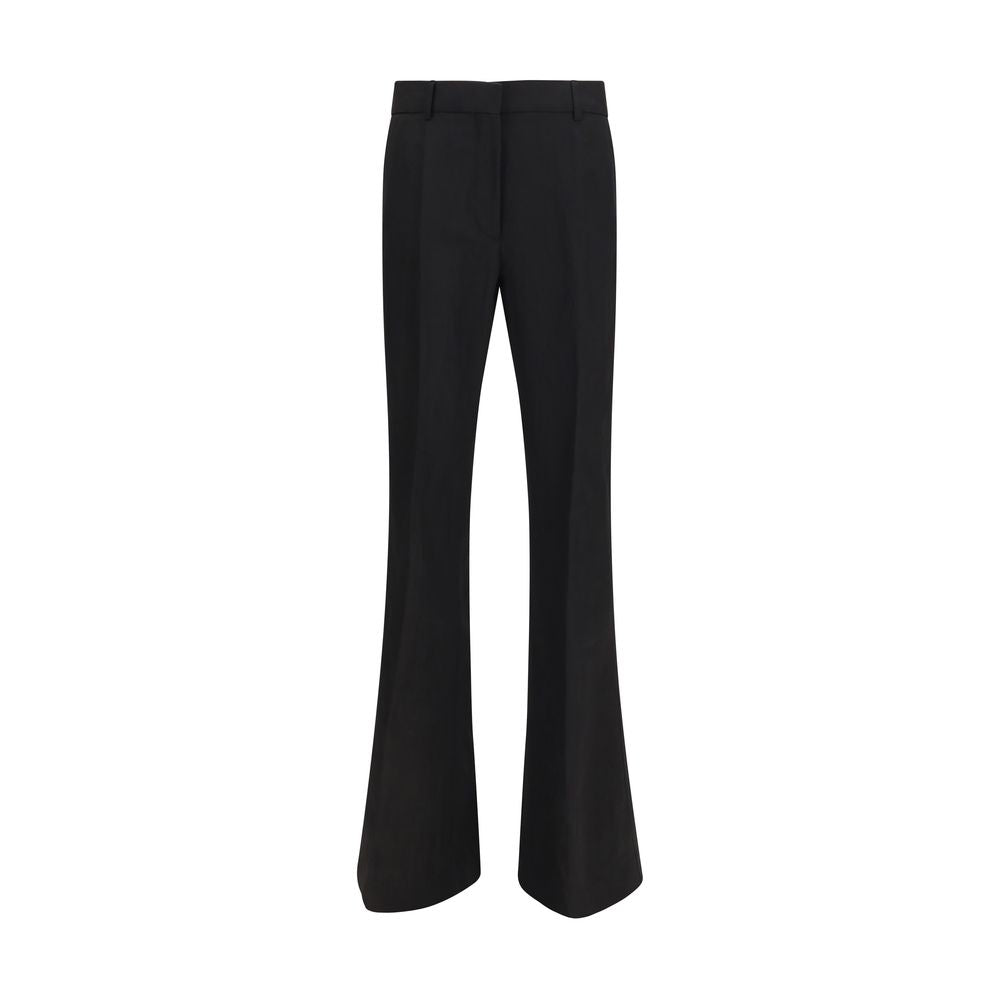 Viscose Flared Trousers — Black