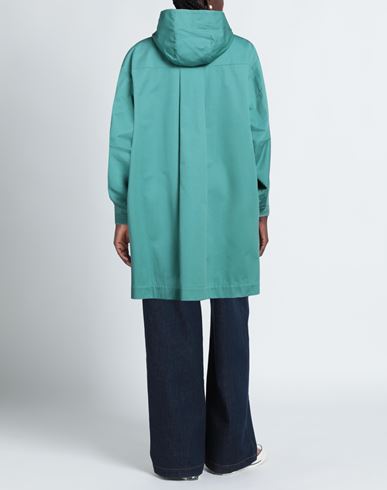 Hevò Woman Overcoat & Trench Coat Turquoise Size 6 Cotton