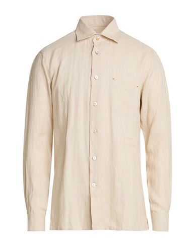 Man Shirt Beige Size 3XL Linen