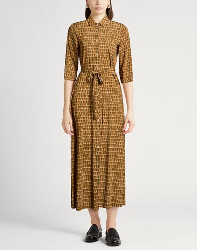 Woman Midi dress Military green Size 10 Polyamide, Elastane