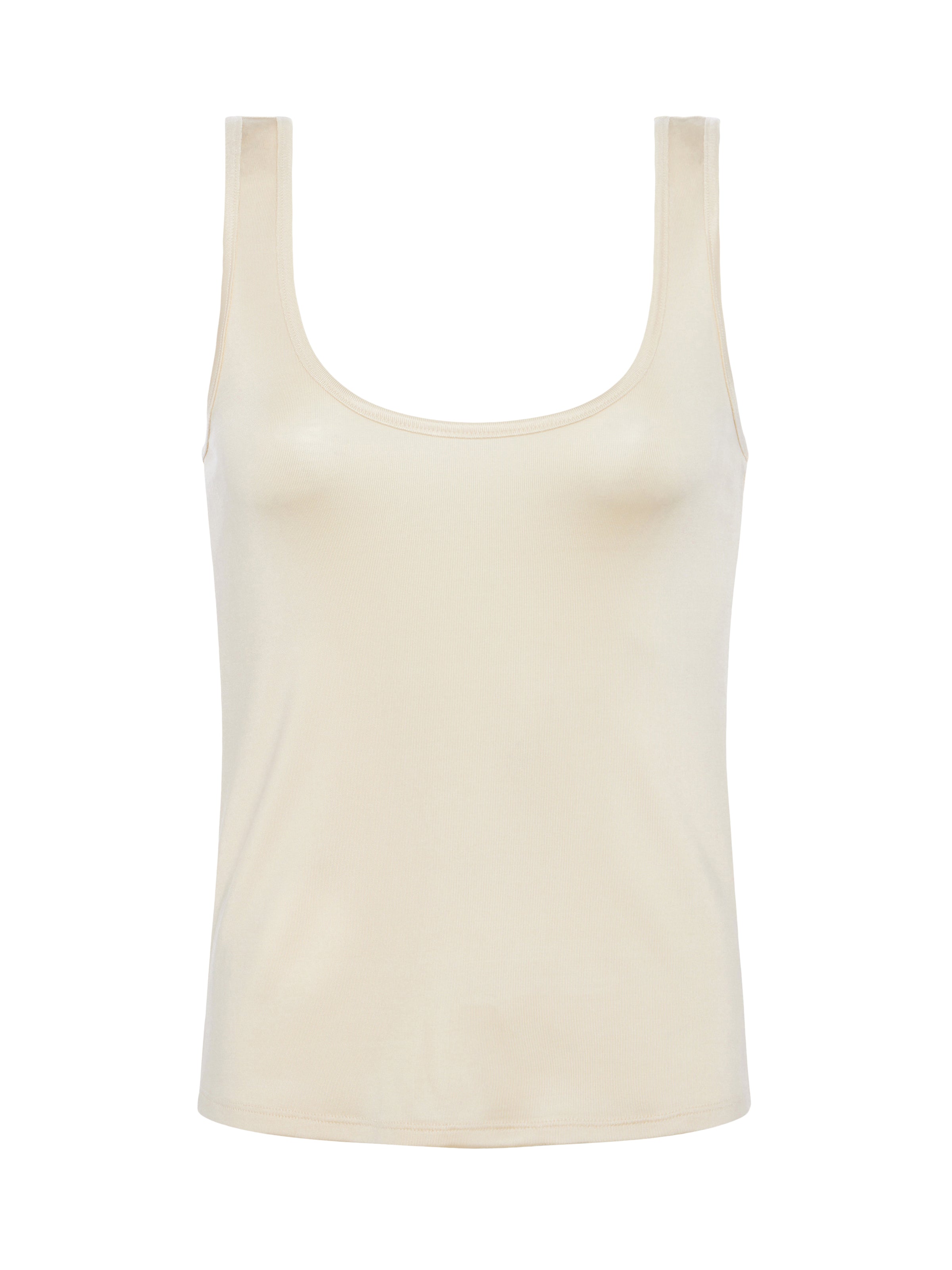 Chrissy Scoopneck Tank Top In Bone