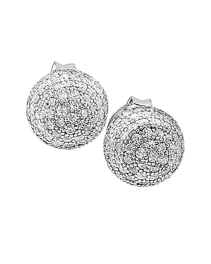 Silver Cz Disco Ball Studs
