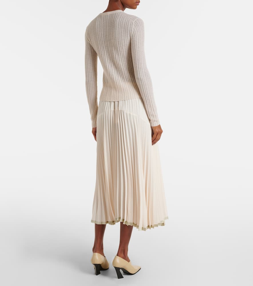 Ribbed-knit cashmere and silk Henley shirt