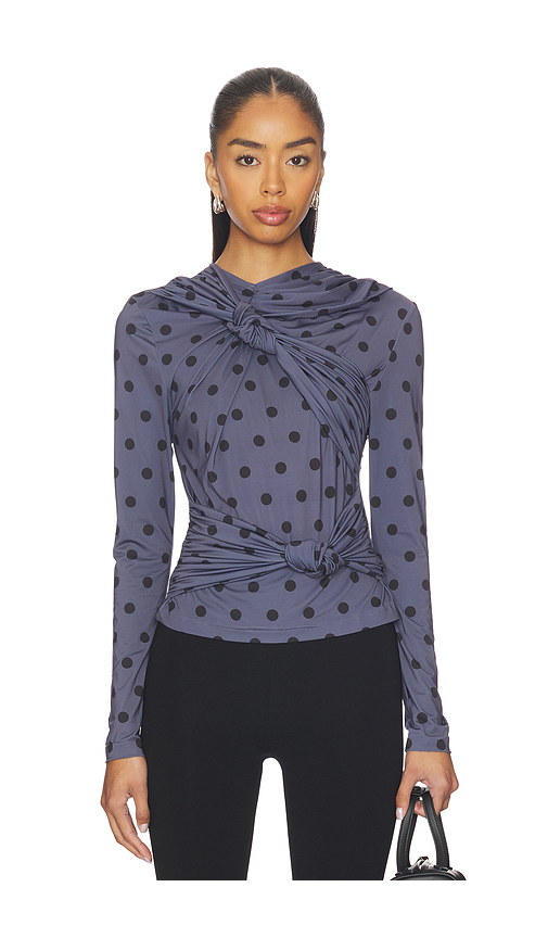ROKH Knotted Jersey Top in Charcoal. - S also in
