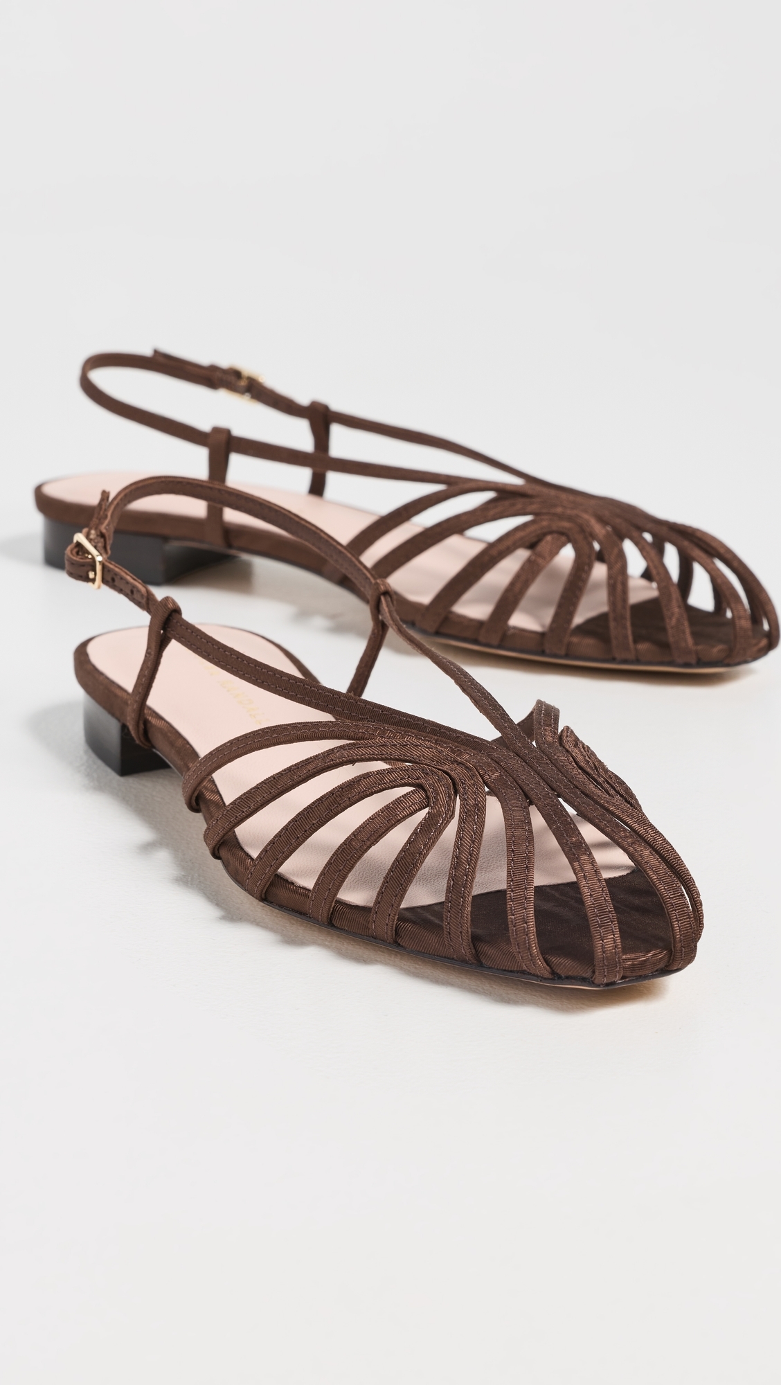 Devon Lattice Slingback Sandals Chocolate