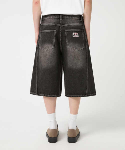 Cat Brush Washed Bermuda Denim Shorts