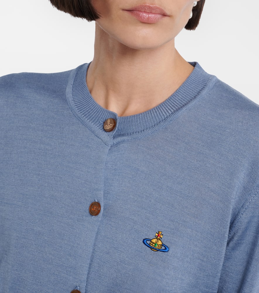 Bea cropped wool and silk cardigan