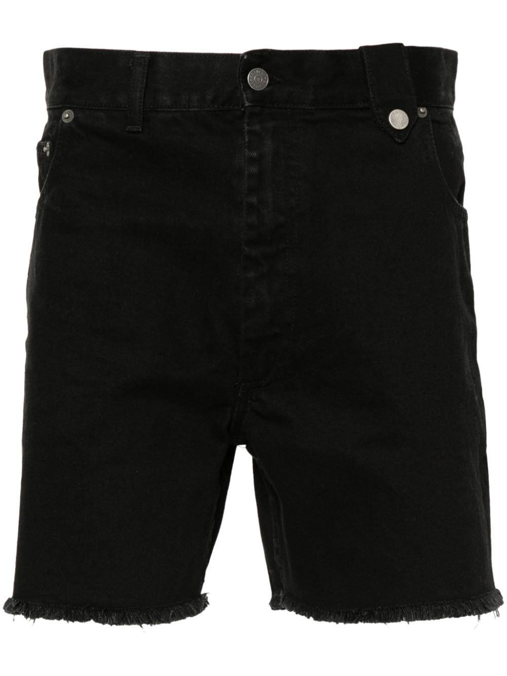 Frayed-hem denim shorts - Black