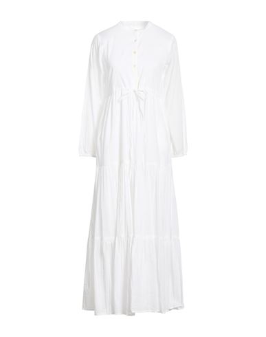Woman Midi dress White Size L Cotton