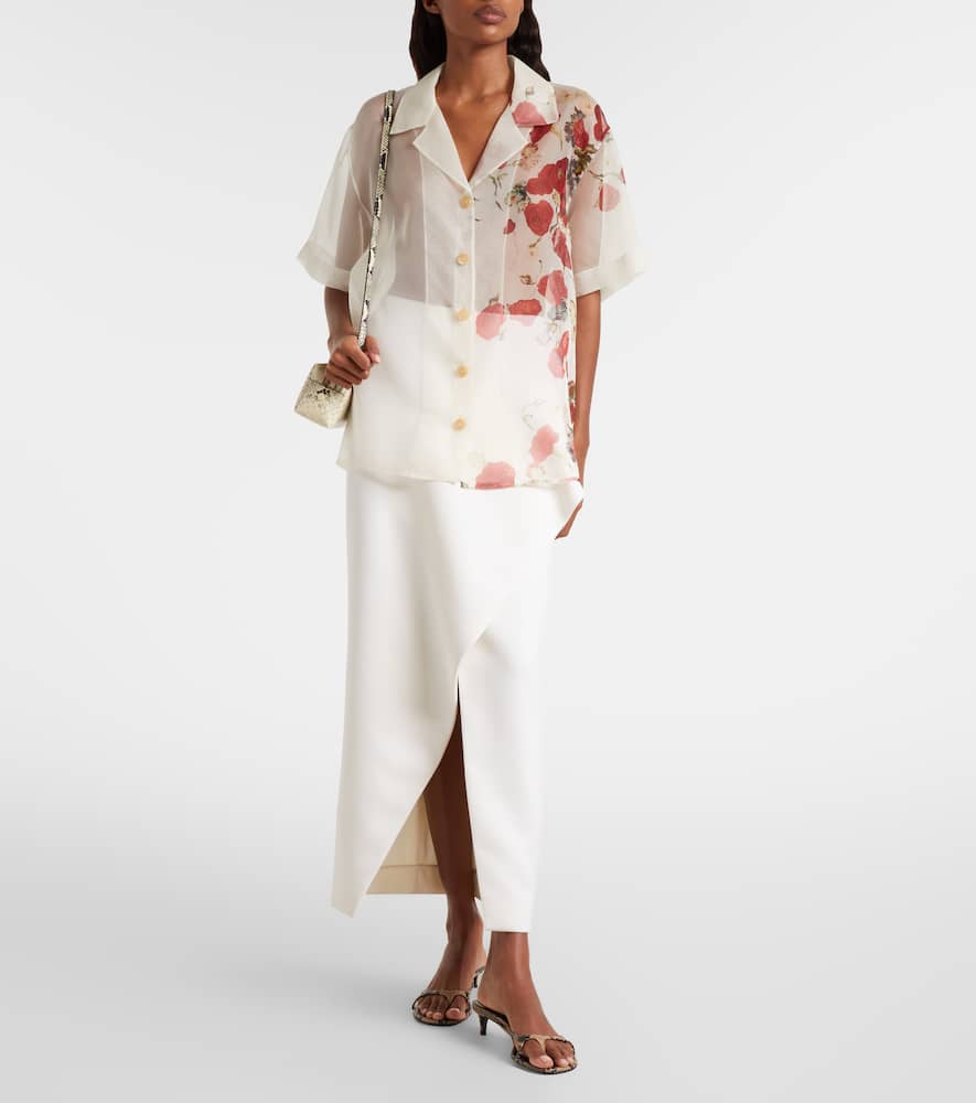 Riordan floral sheer silk organza shirt