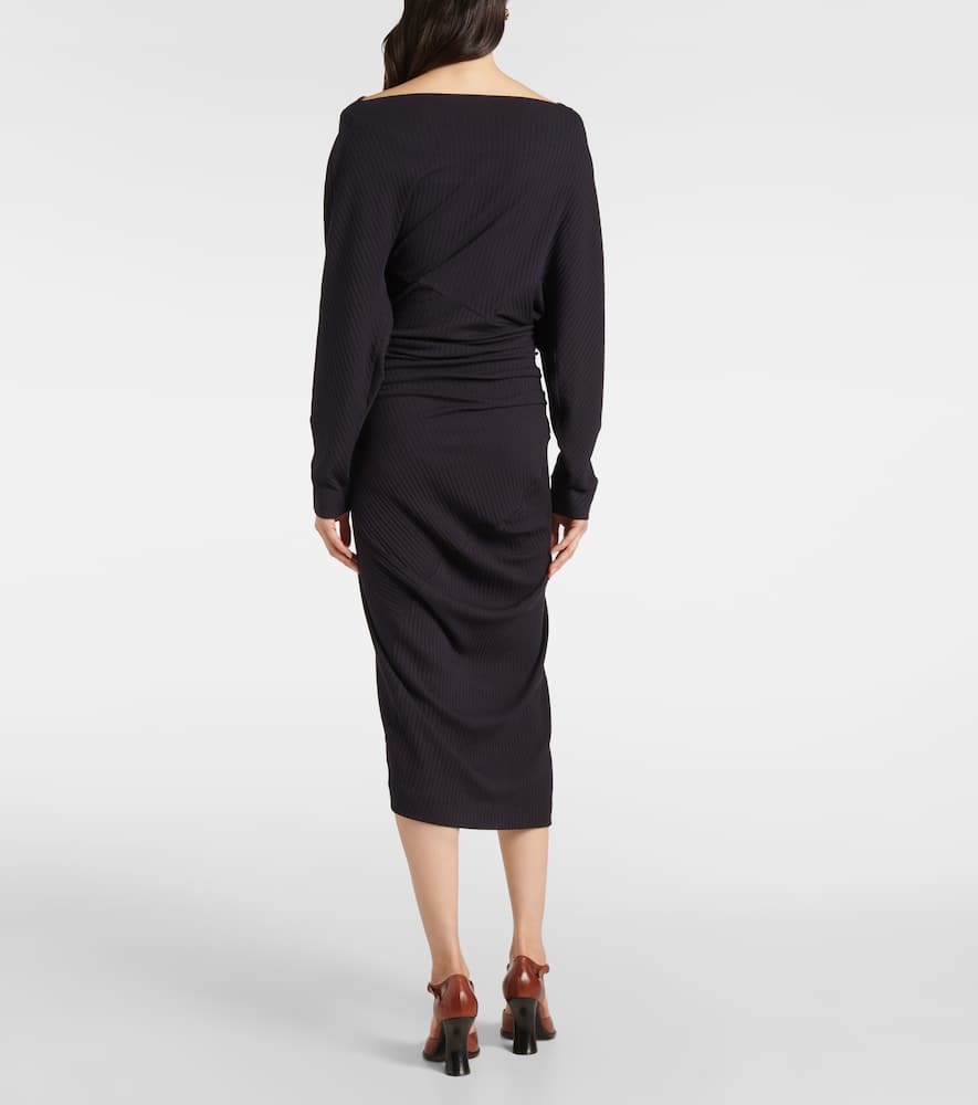 Draped jersey midi dress